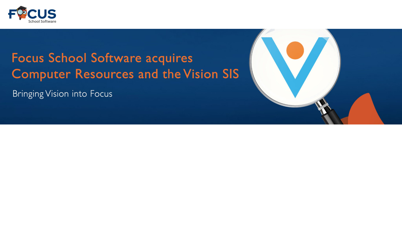 Vision SIS Landing page