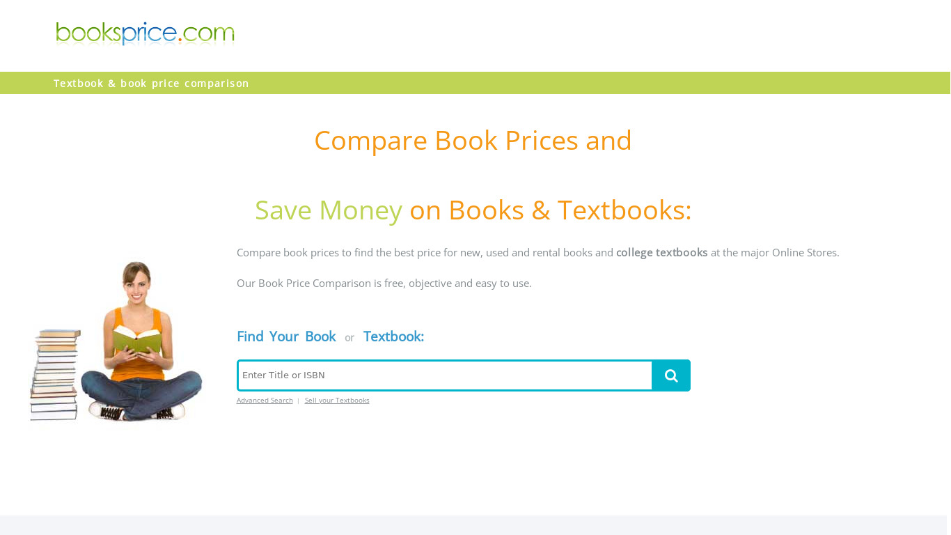 BooksPrice.com Landing page