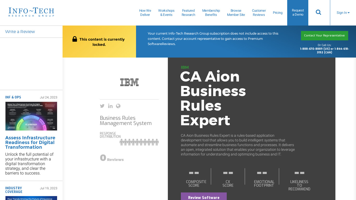 CA Aion Business Rules Expert Landing page