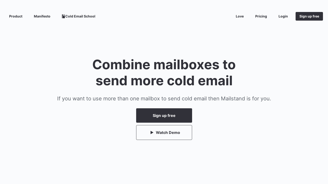 Mailstand Landing page
