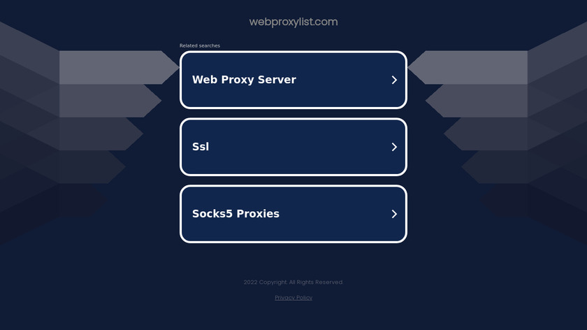webproxylist.com Proxy Tool Landing Page