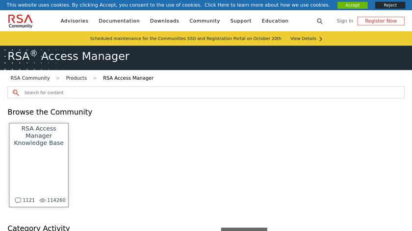 RSA Access Manager Landing Page