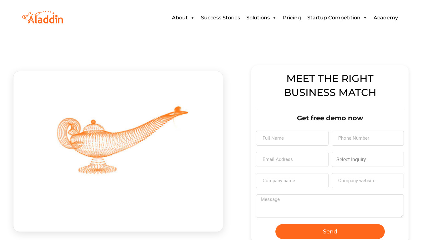 AladdinB2B Landing page