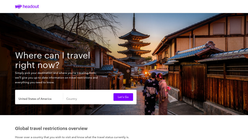Covid Travel Planner by Headout Landing Page