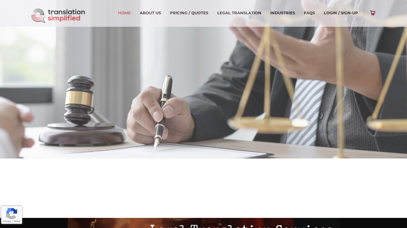 Translation Simplified Landing Page