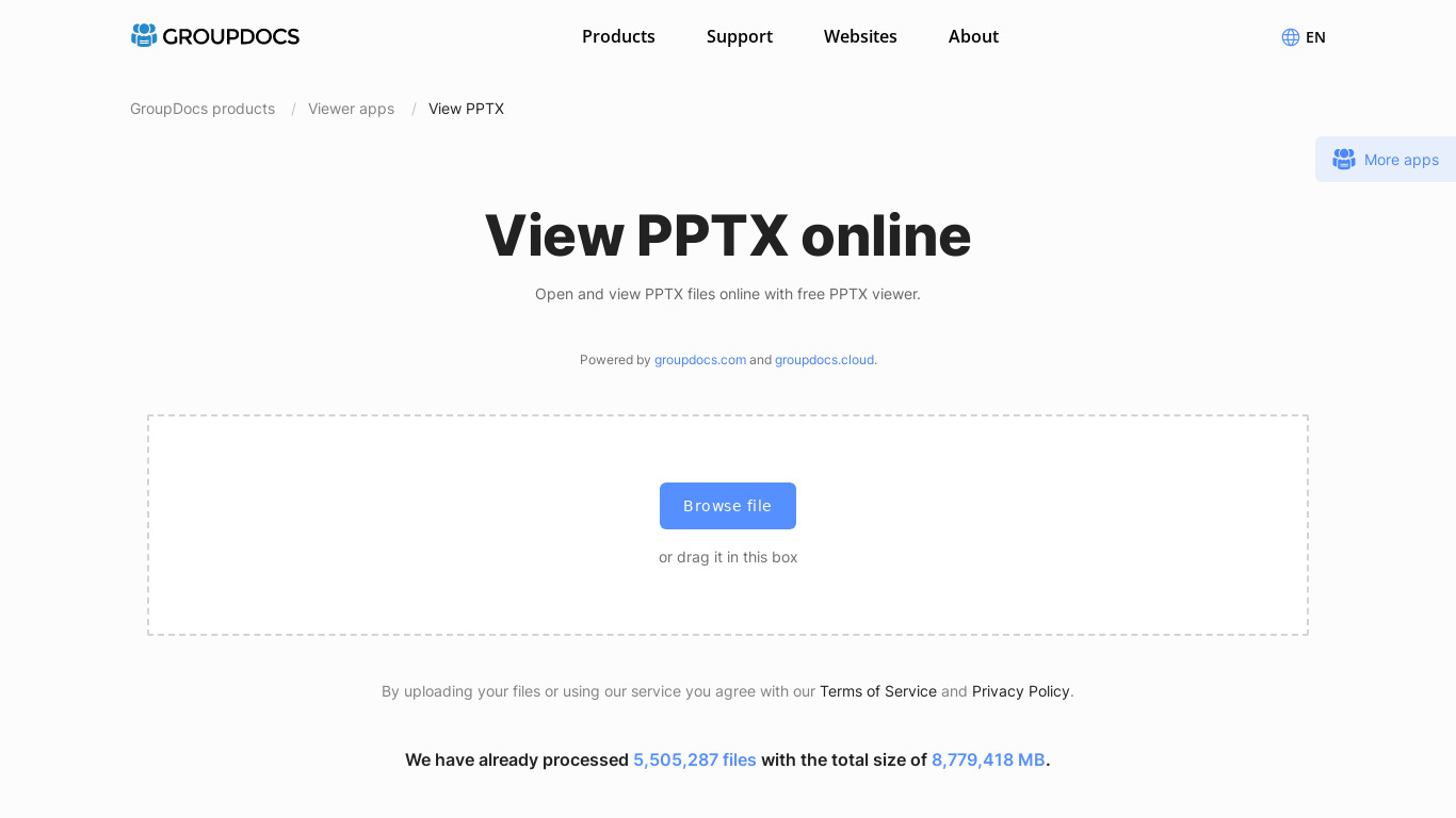 PPTX Viewer Landing page