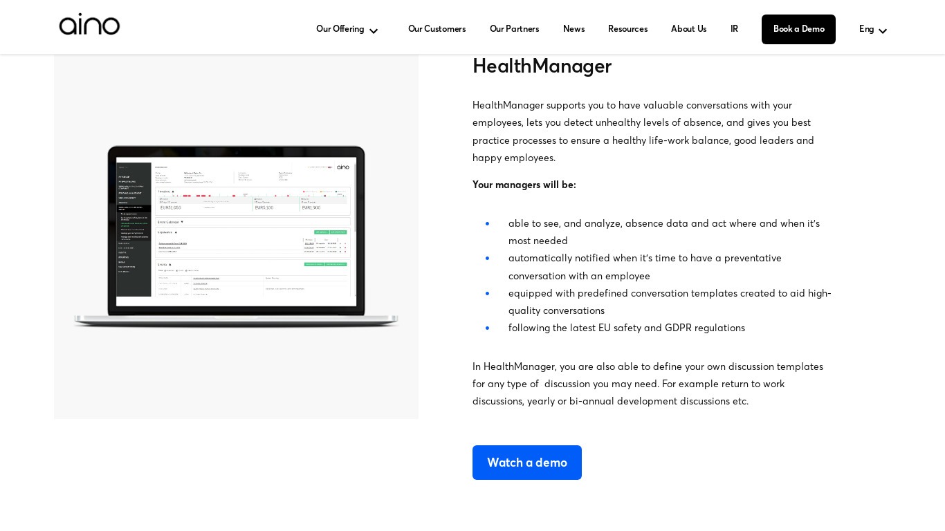 HealthManager Landing page