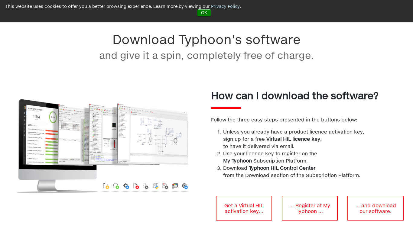 Typhoon Software Landing page