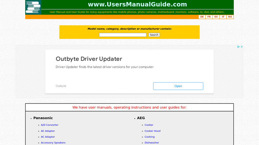 UsersManualGuide.com Landing Page