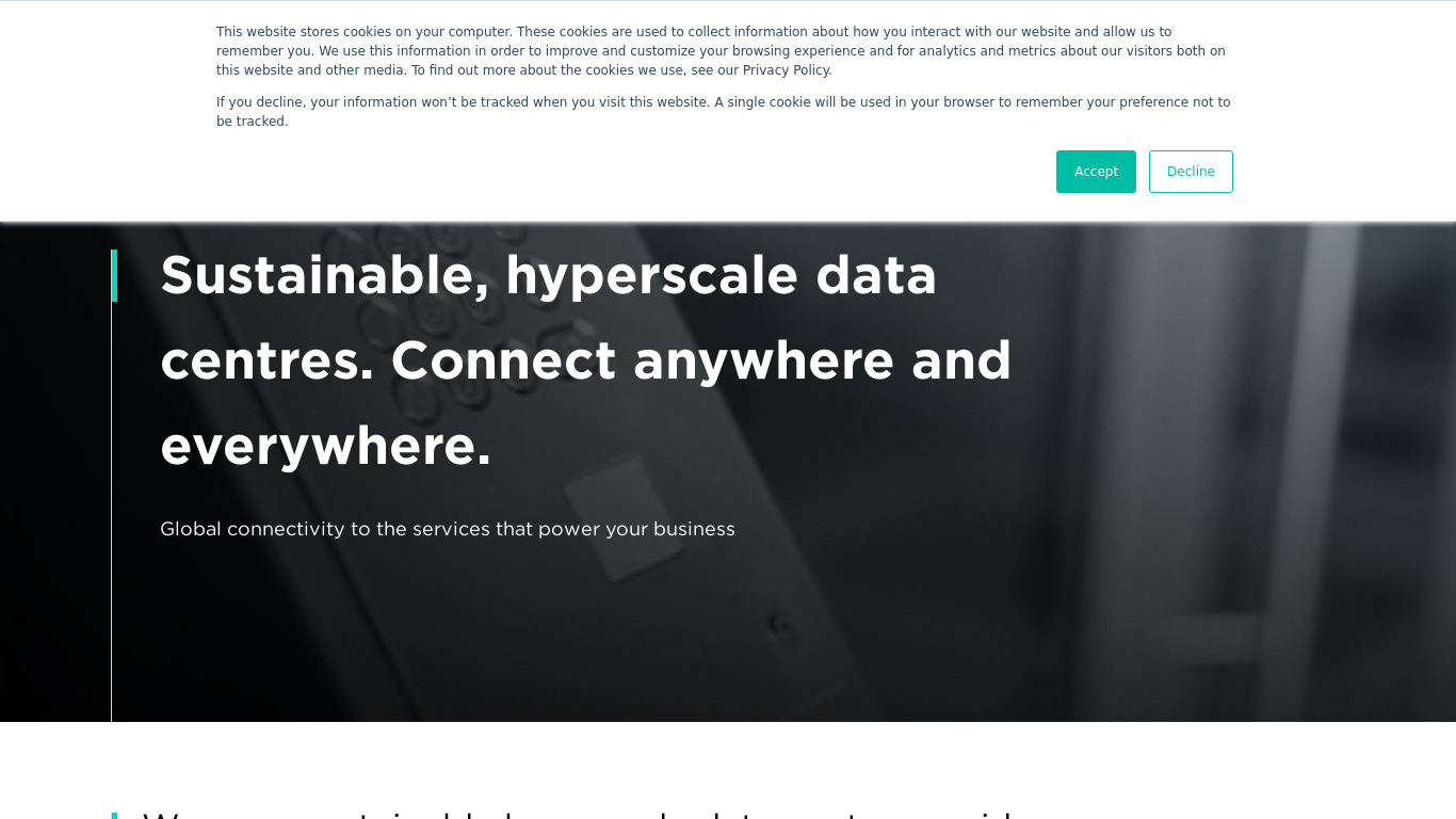 Colt Data Center Outsourcing Landing page