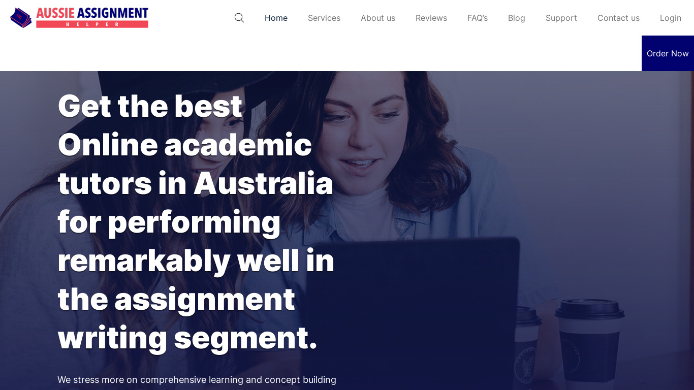 Aussie Assignment Helper Landing page
