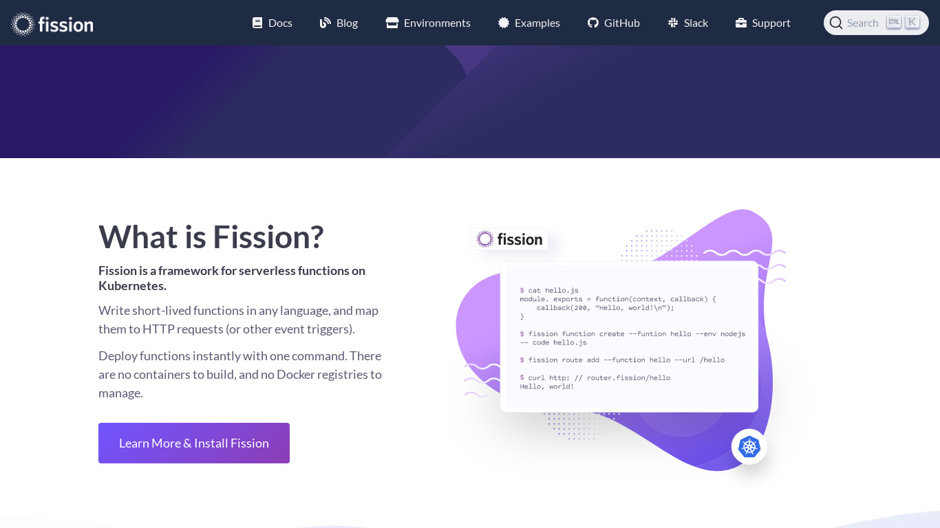 Fission.io Landing page
