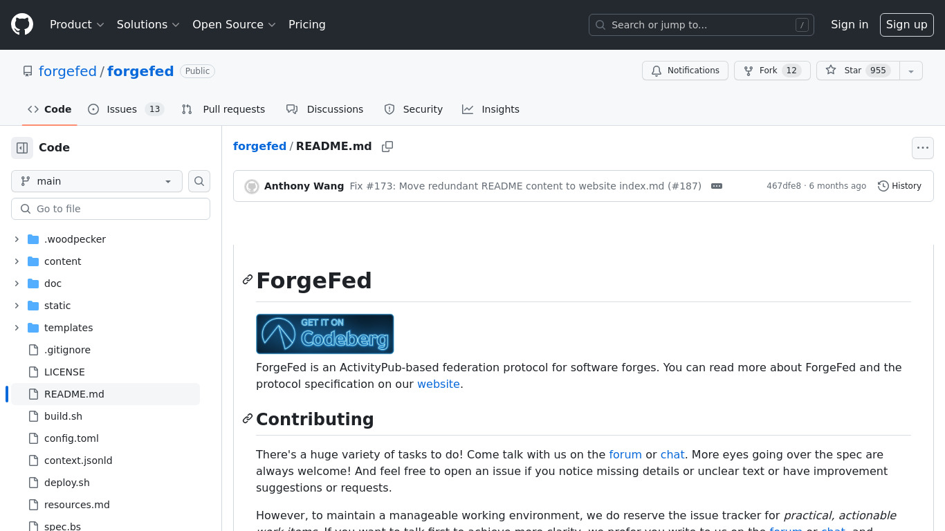 ForgeFed (formerly GitPub) Landing page
