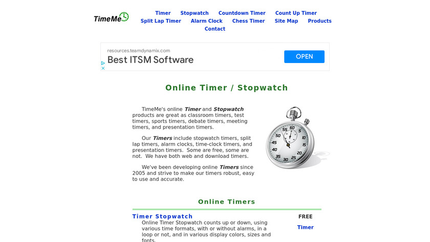 TimeMe Landing Page