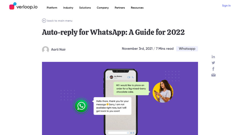 Auto Reply for whats Landing Page