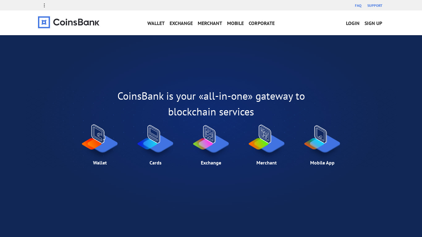 CoinsBank Landing page