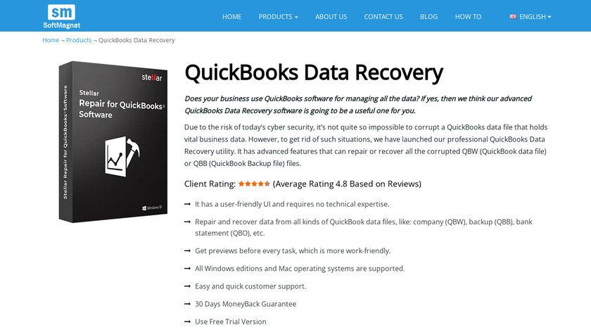Softmagnat QuickBooks Recovery Tool Landing Page