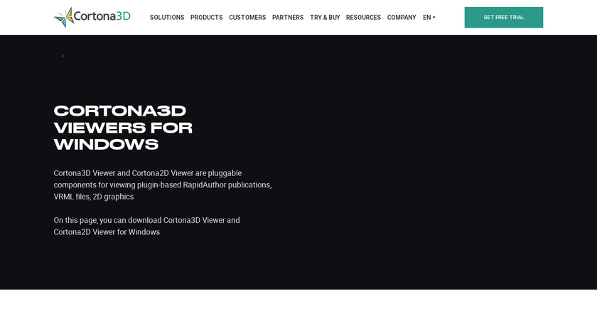 Cortona2D Viewer Landing Page