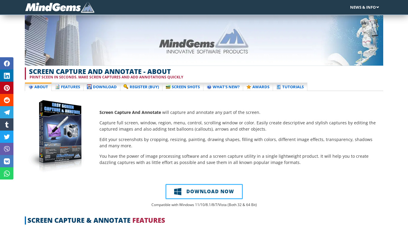 Easy Screen Capture and Annotation Landing page