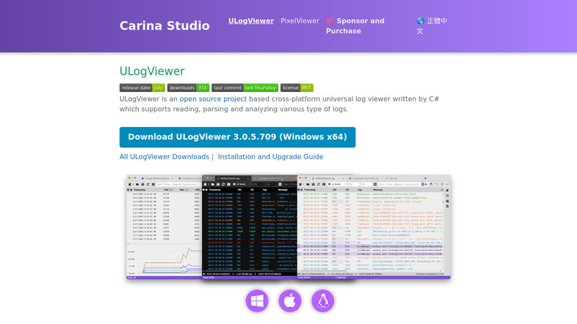ULogViewer Landing Page