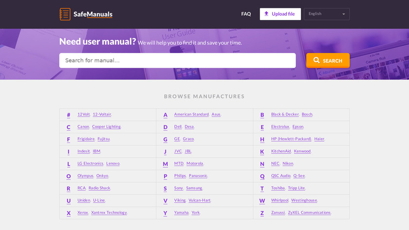 SafeManuals Landing Page