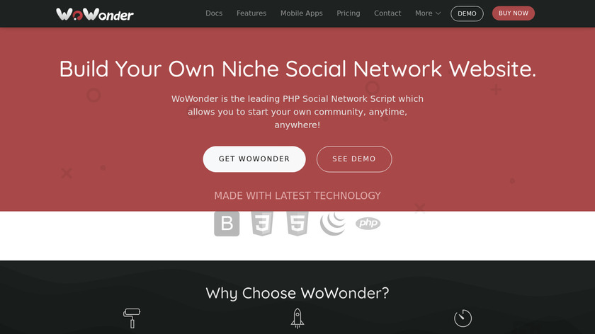 WoWonder Landing Page