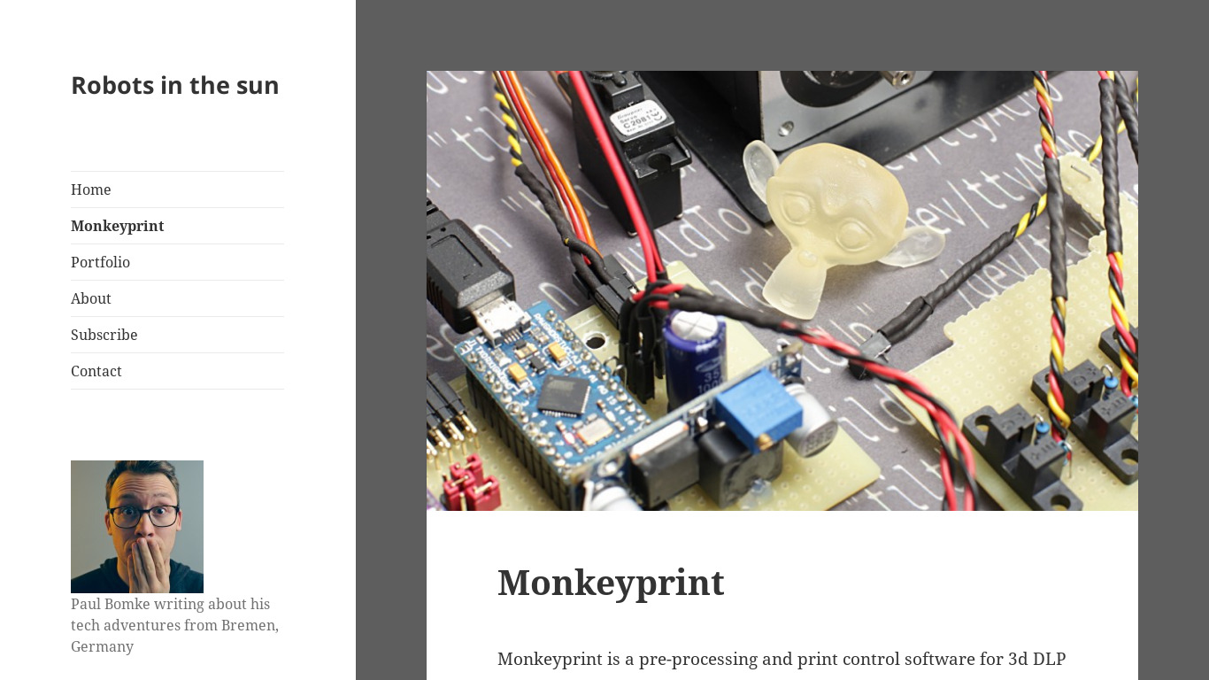 Monkeyprint Landing page