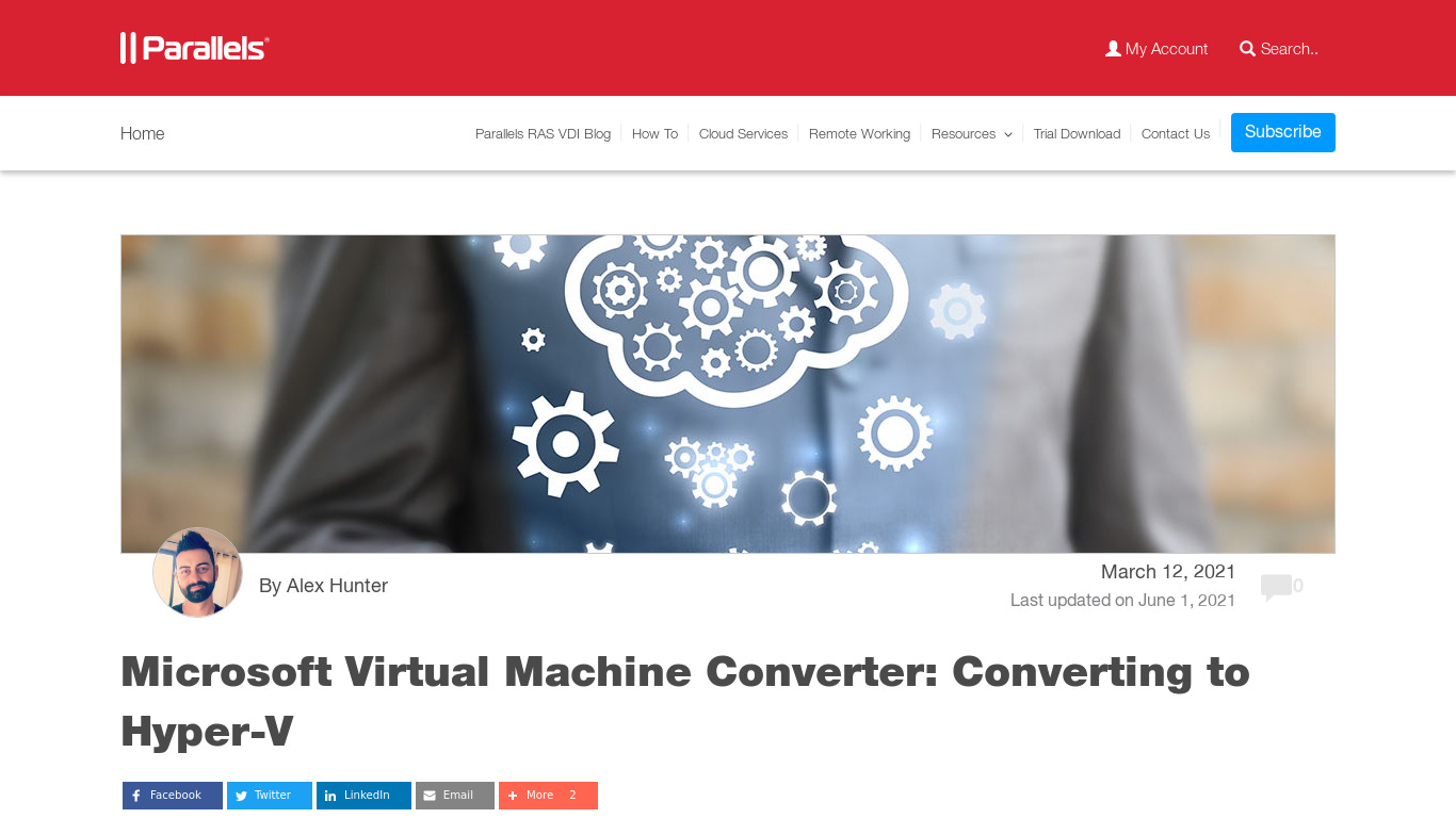 Microsoft Virtual Machine Converter Landing page