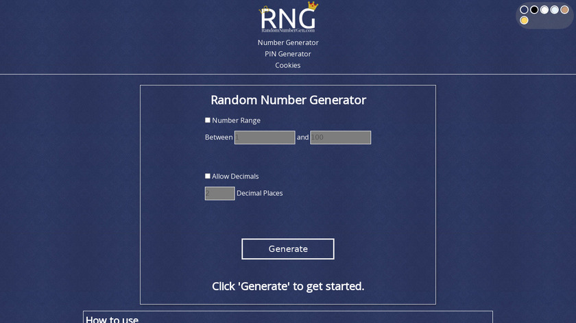 Random Number Landing Page