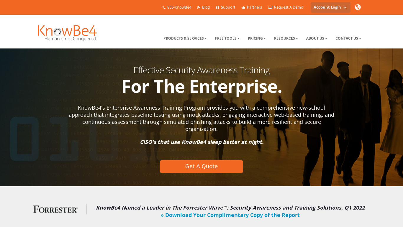 Enterprise Awareness Training Program Landing page