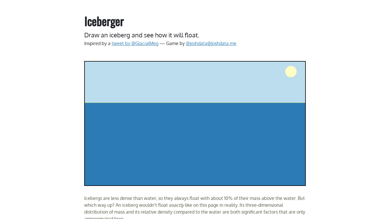 Iceberger Landing page