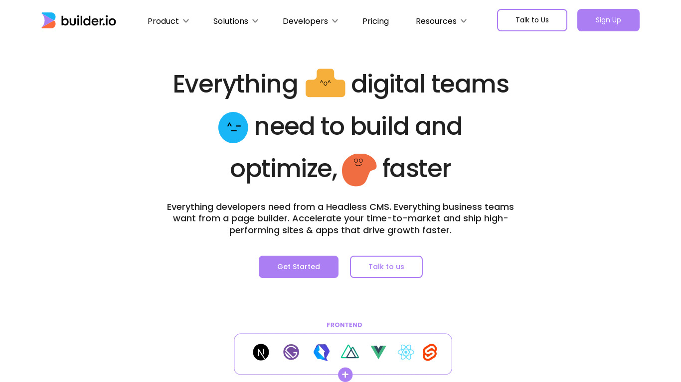 Builder.io Theme Studio for Shopify Landing page