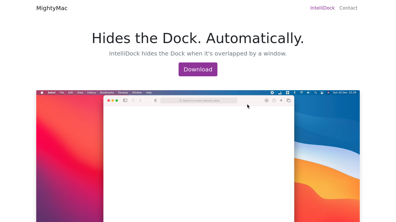 IntelliDock Landing page