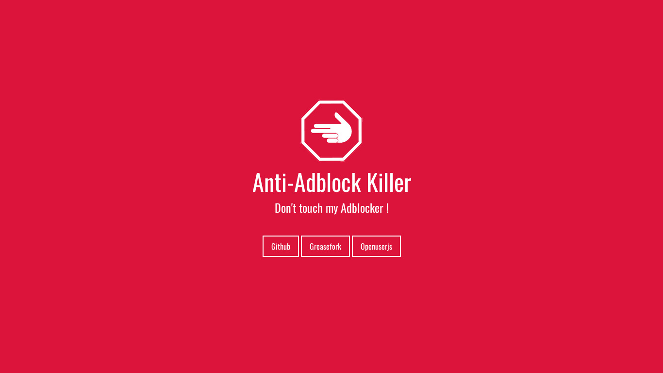 Anti-Adblock Killer Landing page