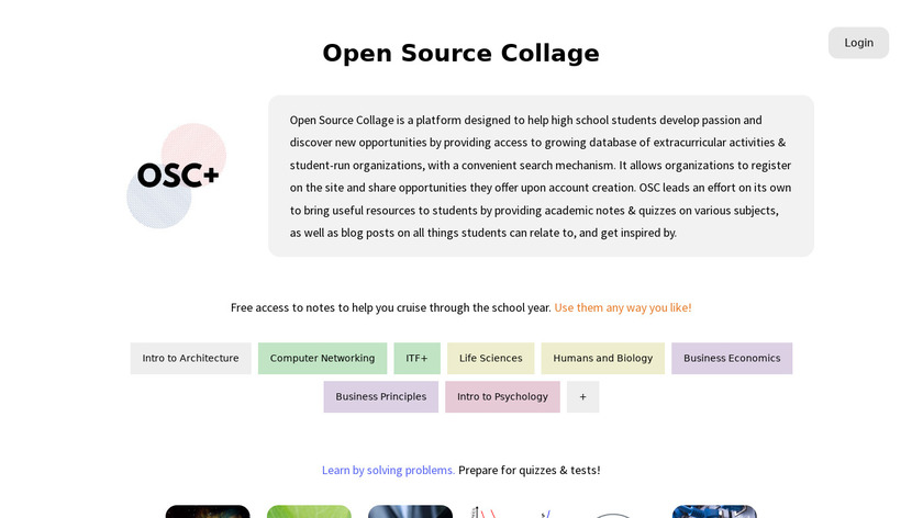 Open Source Collage Landing Page
