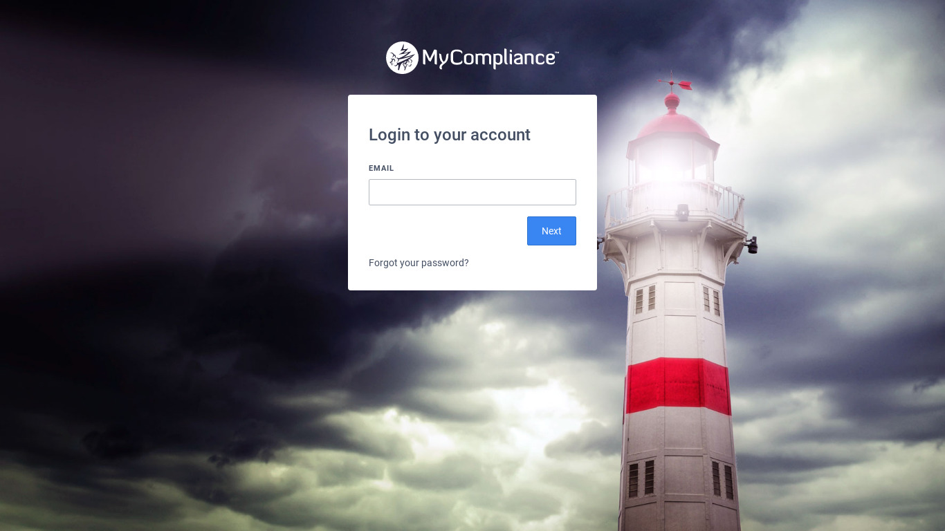 MyCompliance Cloud Landing page