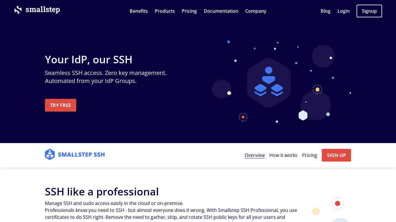 Smallstep SSH Landing page