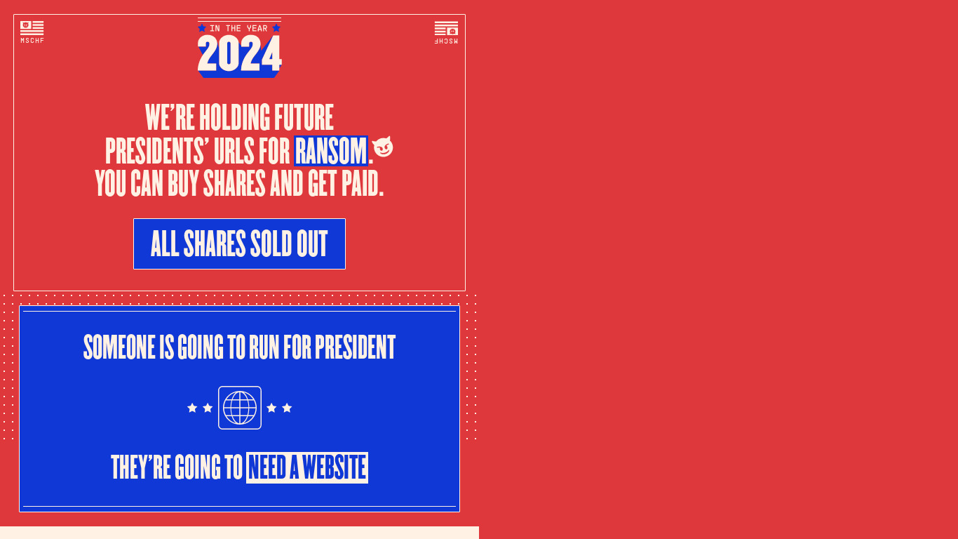 In The Year 2024 Landing page