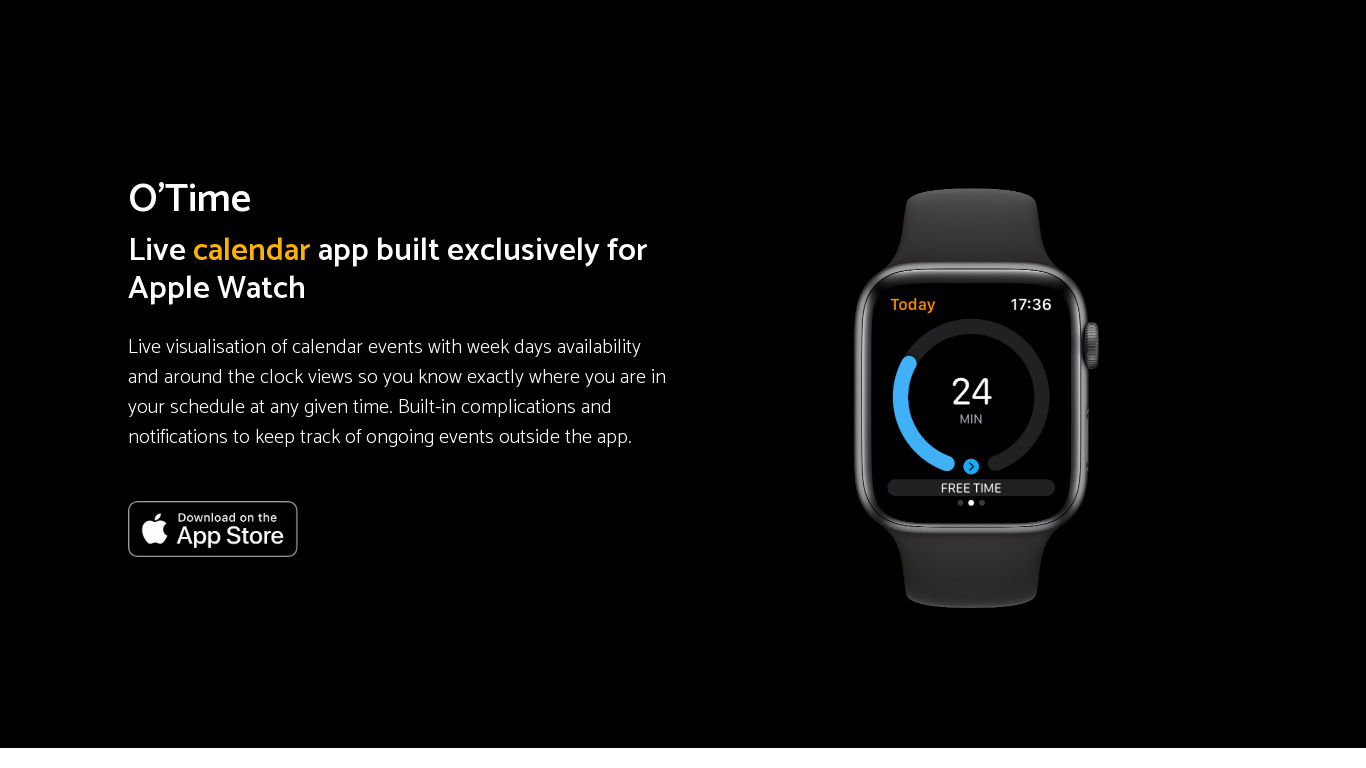O'Time Landing page