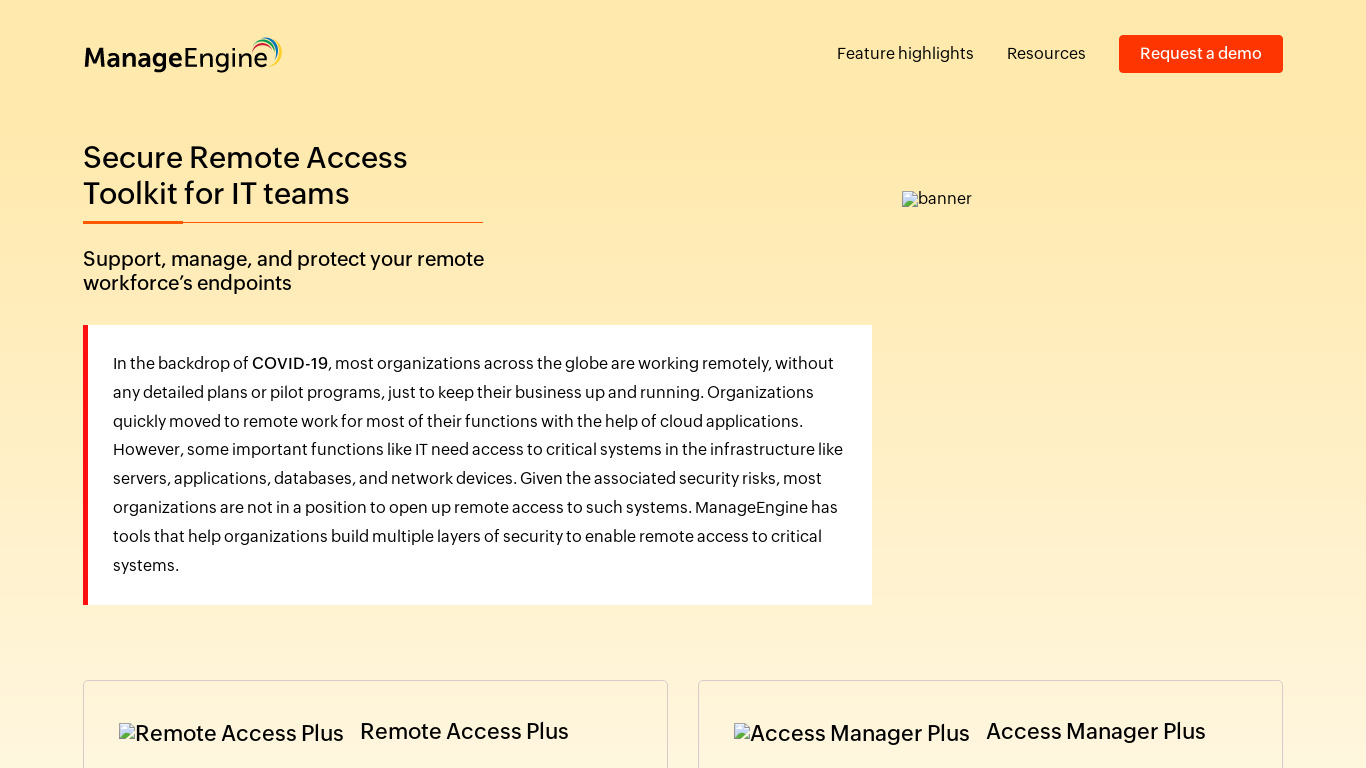 Secure Remote Access Toolkit Landing page