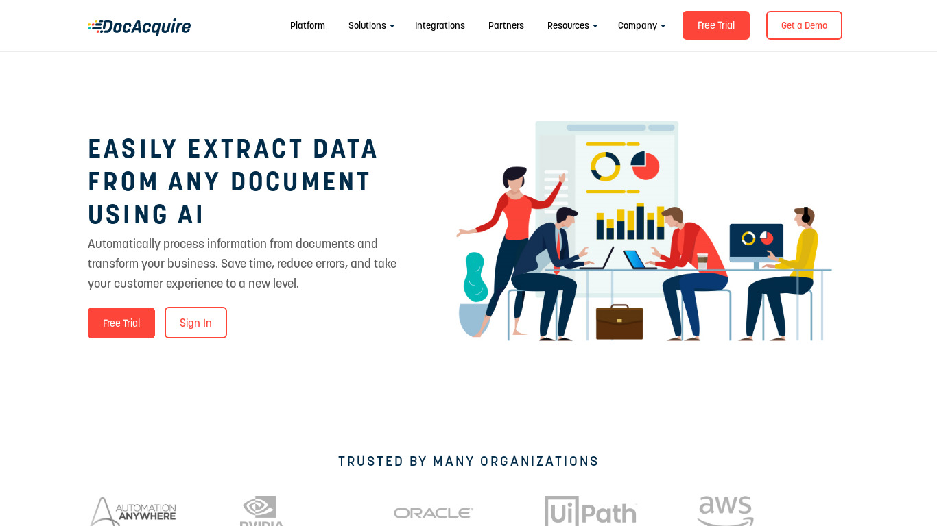 DocAcquire Landing page