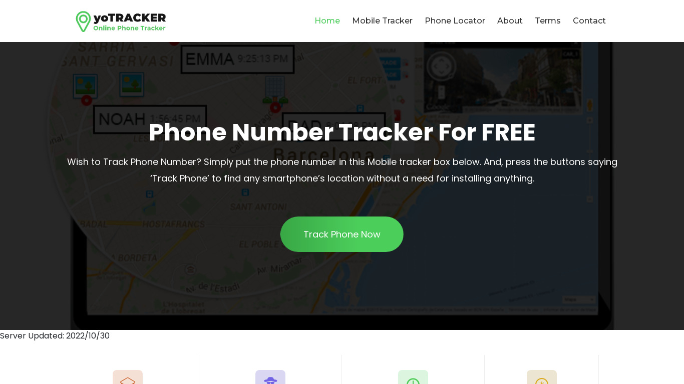 Lost Phone Tracker Landing page