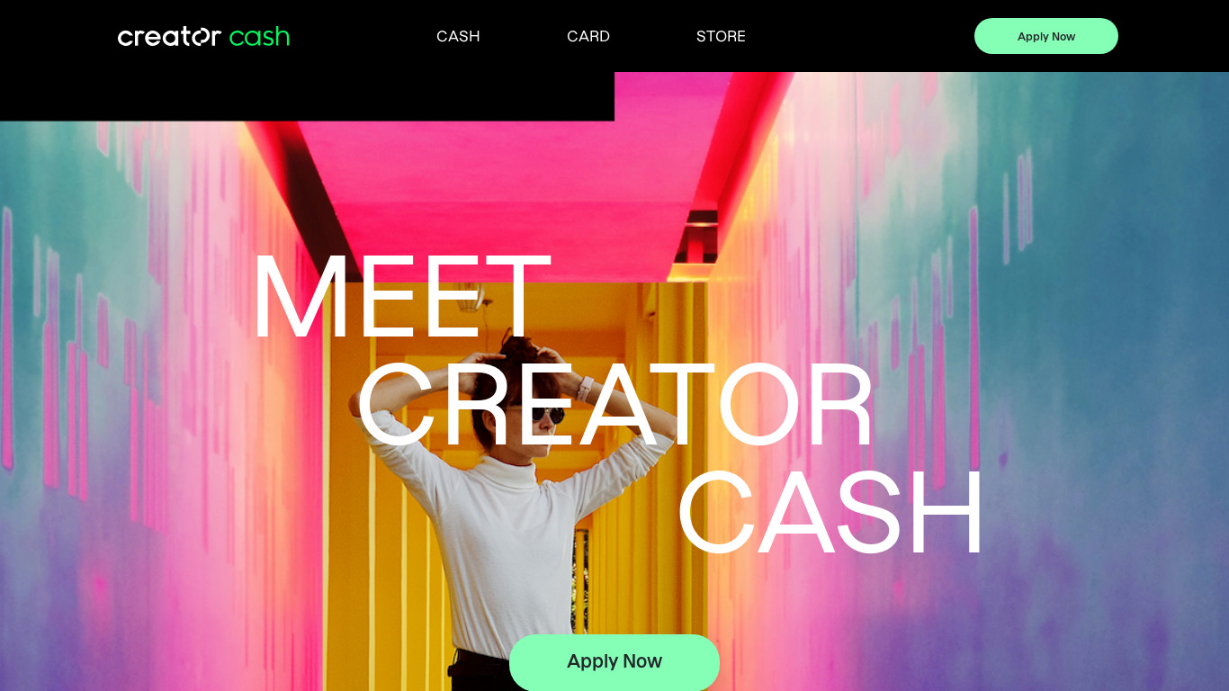 Creator Cash Landing page