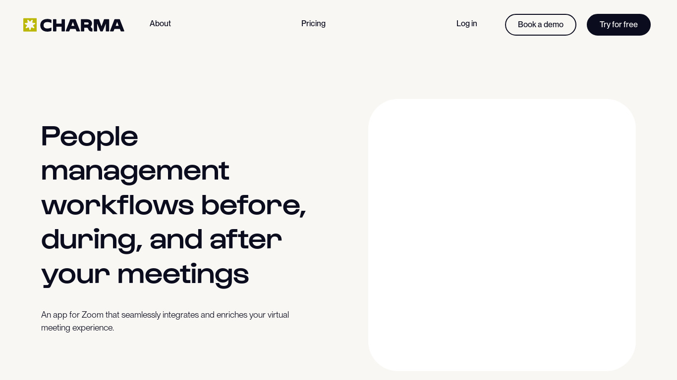 WorkPatterns for Zoom Apps Landing page