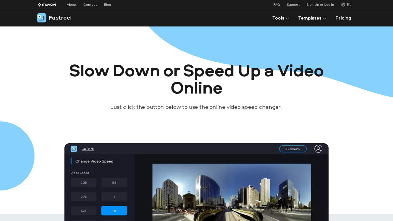Slow-Fast Video Maker Landing page