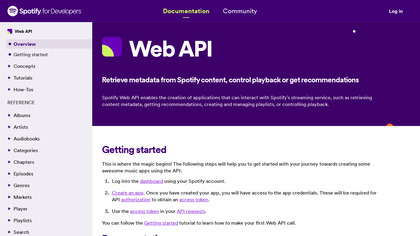 Spotify API screenshot