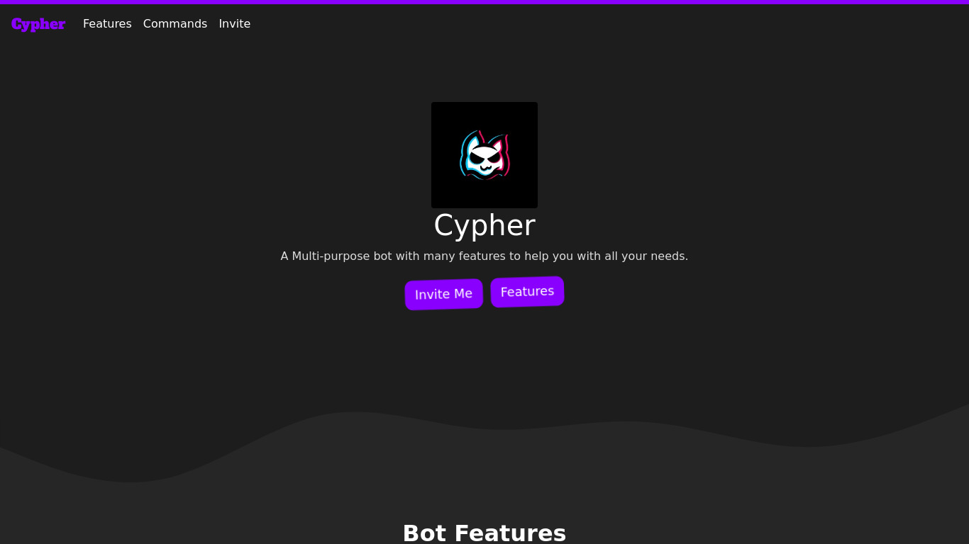 Cypher Bot 2010 Landing page