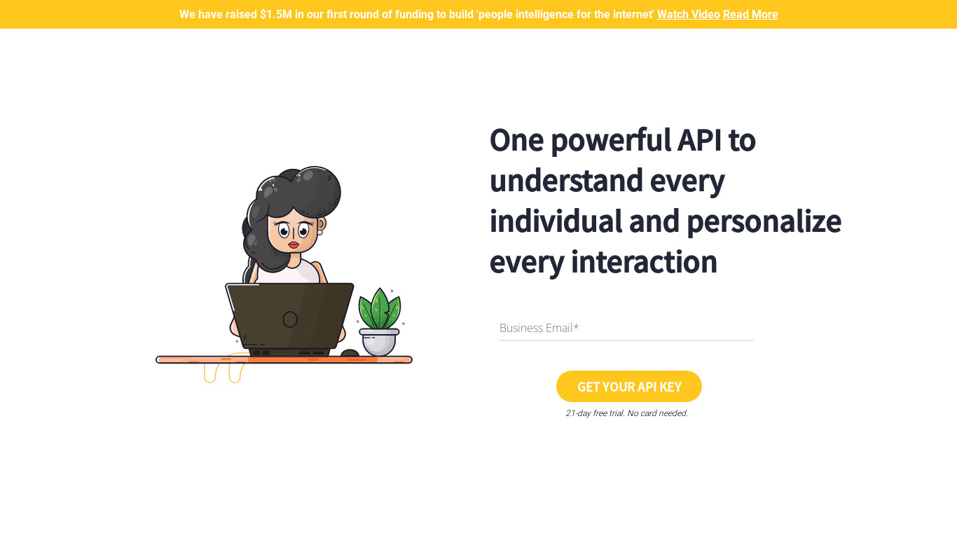 Humantic AI API Landing page