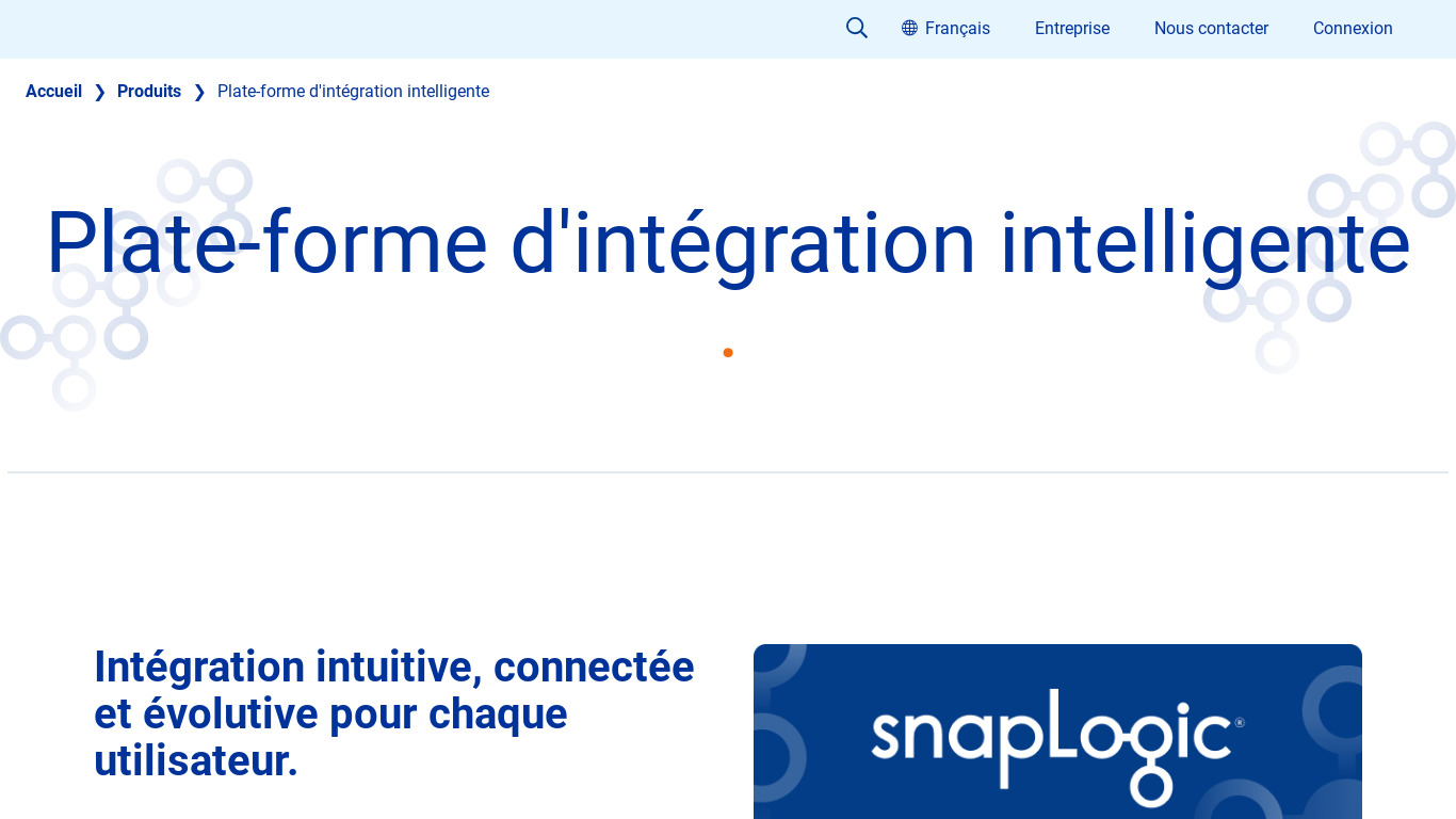 SnapLogic Intelligent Integration Platform Landing page