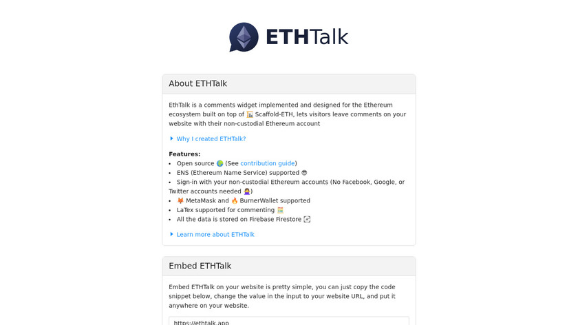 ETHTalk Landing Page